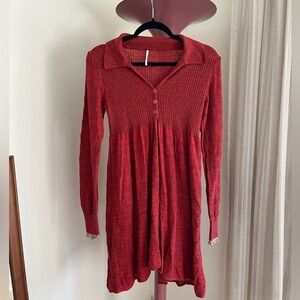 Free People Sweater dress, rust, collar
